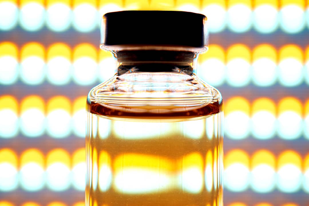 A vial of GLP-1 medication.